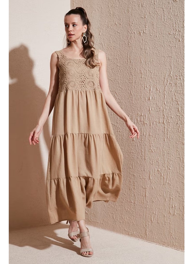 Lela Crochet Bodice Tiered Dress - Image 1